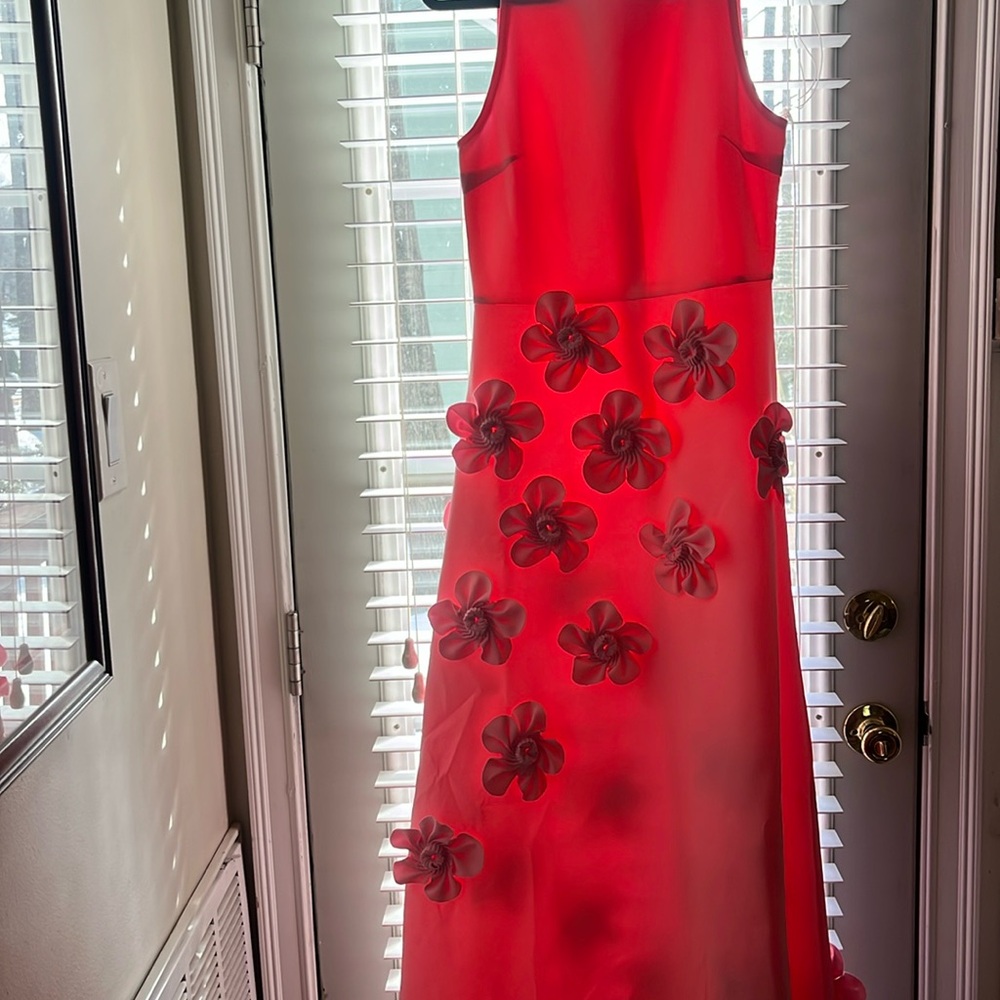 Women’s Halter Dress with embellished flowers ( brand new never worn )